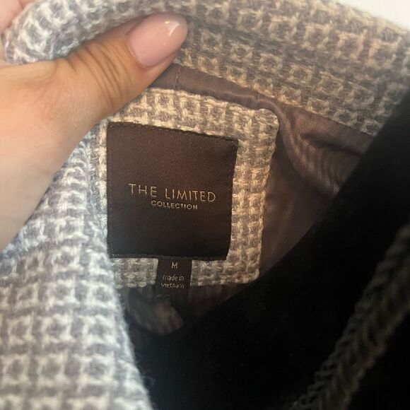 THE LIMITED WOMENS 3/4 SLEEVE BUSINESS BLAZER JACKET GRAY & WHITE SIZE MEDIUM - Picture 11 of 11